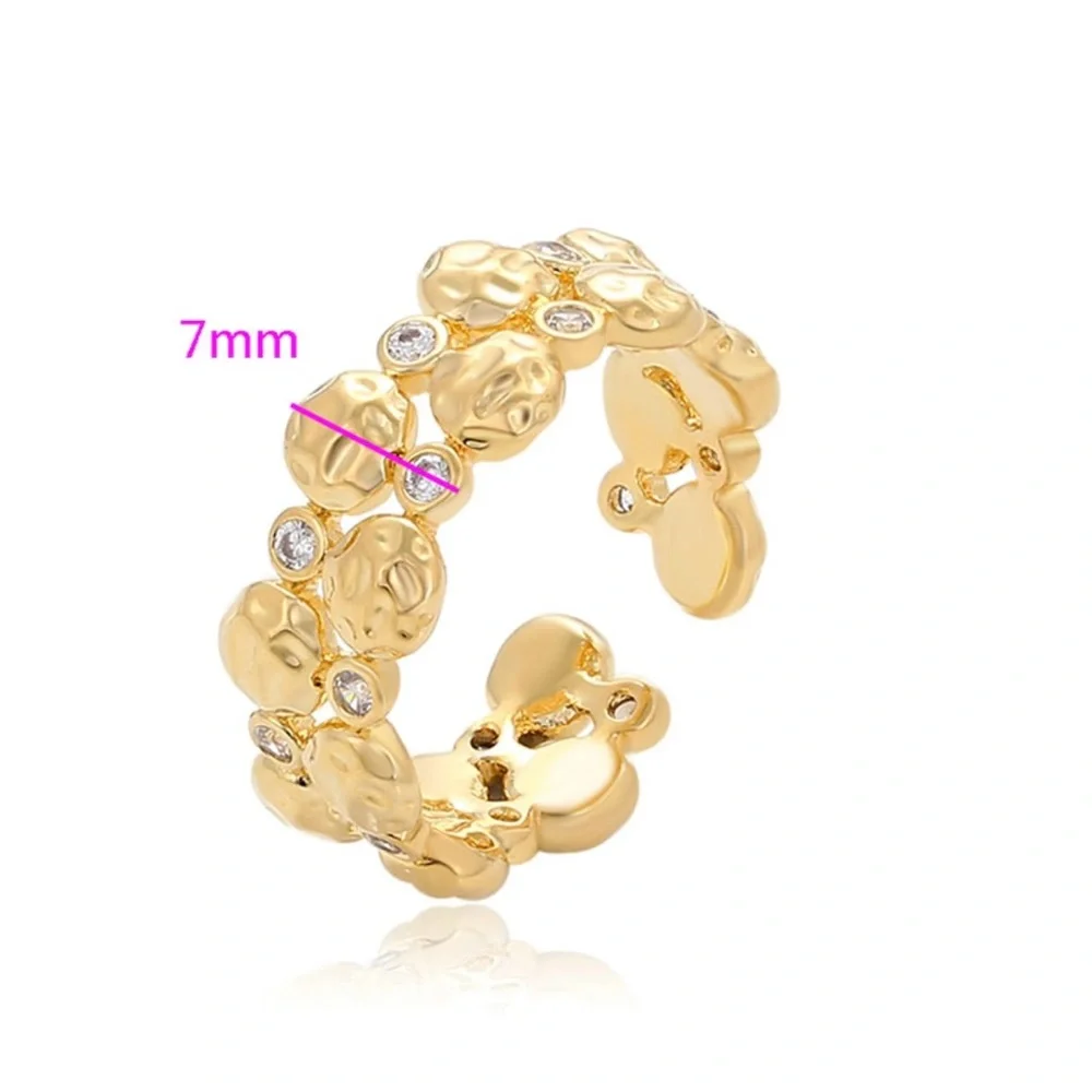 Adjustable Gold Ring 14k Gold Plated Statement Dainty Jewelry